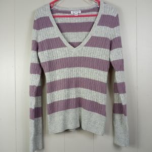 AphOrism Angora Rabbit Wool Knot Striped Sweater M